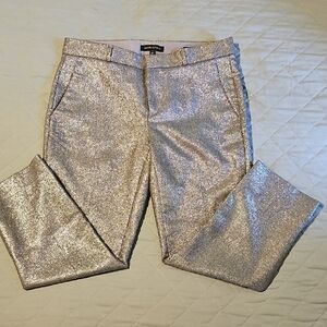 Banana Republic Metallic Silver Pants, Size 8P